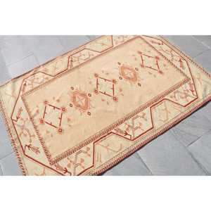 พรมวินเทจสไตล์ตุรกี ขนาด 3.9x5.6 ฟุต (118x171 ซม.) พรมขนสัตว์โมร็อกโกสีเบจ - Product Image 4