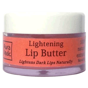 Manteca Labial Aclarante Natural Orgánica Aura Vedic 15g, Crema Hidratante, Ingredientes Herbales Veganos, Exfoliante de Azúcar para Labios - Product Image 1