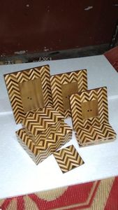 Sous-verre et boîte de cadre photo à motif moderne en bois naturel et écologique 100% avec des articles de cadres photo de style vintage et unique - Product Image 5