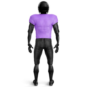 Conjunto de camisetas de fútbol americano con logotipo personalizado al por mayor, camisetas universitarias bordadas con sublimación lisa, pantalones cortos de equipo de práctica de verano para hombres - Product Image 3