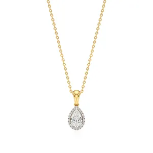 Collier pendentif halo en diamant en forme de poire Seraph - Product Image 1