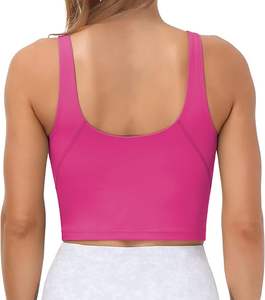 Top Trending Sujetador deportivo sin costuras de alta calidad Transpirable Estirable Un hombro Crop Precio razonable Venta Patrón impreso - Product Image 4
