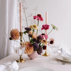 Tazón de bola de flores decorativo de Metal de excelente calidad para decoración de mesa de comedor, cuenco de flores de uso múltiple de Color rosa - Product Image 2