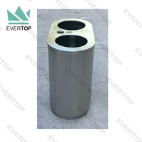 SD-10 106L Airport Mall Double Poubelle Bacs de Recyclage Poubelle d'intérieur en acier inoxydable avec 2 compartiments Poubelle de Recyclage