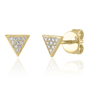 Boucles d'oreilles clous géométriques pavées de diamants - Product Image 1