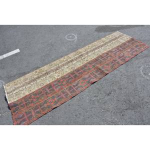 พรมขนสัตว์ตุรกีโบราณ เป็นมิตรกับสิ่งแวดล้อม ลายแบบดั้งเดิม สีแดงเบจ ขนาด 25x81 ฟุต ทำมือ รูปทรงสี่เหลี่ยมผืนผ้าขนาดใหญ่ แบบปะติดปะต่อ ยางลาเท็กซ์ สำหรับห้องรับประทานอาหาร - Product Image 2