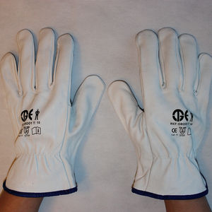 Gants de travail de sécurité en cuir, 1 paire, blanc, en peau de chèvre, doux - Product Image 5