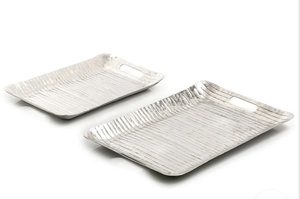 ถาดโลหะสำหรับจัดเลี้ยงอาหารถาดเสิร์ฟอาหารงานปาร์ตี้วันเกิดถาดเสิร์ฟพาสต้าพิซซ่าขนมหรือเซิร์ฟเวอร์อาหารดีไซน์แฮนด์เมด - Product Image 4