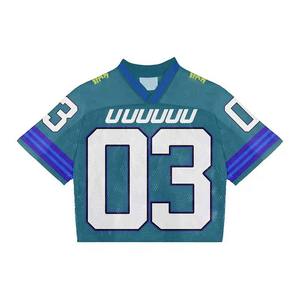 Camiseta de gran tamaño con cuello en V para hombre, Camiseta con estampado de logotipo personalizado, ropa de fútbol de malla, uniforme de fútbol, camiseta hecha en Pakistán - Product Image 1