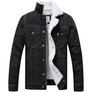 Top mode hommes vestes dernière vente chaude fantaisie décontracté classique élasticité Denim Jean vestes hommes veste intérieure polaire - Product Image 5