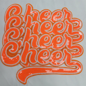 Bán buôn thêu màu tím Sequin Cổ Vũ thêu vá vá sắt vào ngày lễ mẹ ngày Chenille may vá - Product Image 4