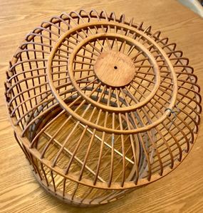 Jaula de pájaros de bambú Vintage Alegant Montgol FERE globo de aire caliente jaula de pájaros con cable con cesta inferior colgante linterna de alambre de pájaro - Product Image 2