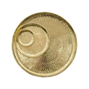Bandejas de servicio de latón clásico para mesa de ajuste de lujo y accesorios de cocina elegantes con bandeja de servicio de oro vintage - Product Image 3