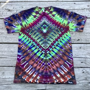 Camiseta Tie-Dye Moderna para Hombre, Estilo Veraniego, Cuello Redondo, Holgada, Informal, con Estampado Degradado, 100% Algodón Jersey, 180g - Product Image 1