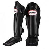 Protège-tibias en cuir personnalisables et légers pour adultes - TWINS, protection de haute qualité pour Muay Thai et MMA, fermeture à boucle auto-agrippante