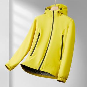 Vestes de travail pour hommes à capuche, automne-hiver, polyester, imperméable, respirant, écologique, coupe-vent, logo personnalisé, bouton - Product Image 5