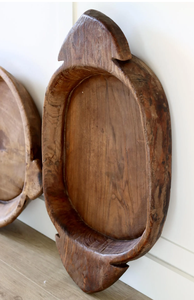 Sculpté à la main pour plateau de service en bois de manguier Bol à pâte artisanal pour hôtel ou maison Fabriqué en Inde Plateaux décoratifs - Product Image 2