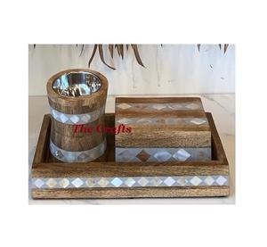 Brûleur Mubkhar de la plus haute qualité en bois et métal brûleur d'encens Oud avec boîte Oud et plateau pour une utilisation événementielle - Product Image 3