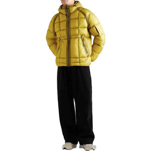 Blouson matelassé chauffant à capuche en toile pour homme, modèle hiver 2026, rouge, manches longues, style extérieur - Product Image 1