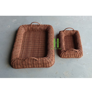 High Quality Natural Handmade Woven Bamboo Clothing Organizer Handles Set 2 Rectangle Eco-Friendly Modern Multifunction HNHCraft - Product Image 1