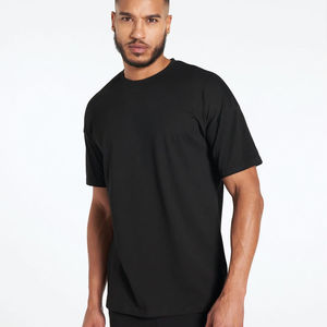 Camiseta 100% de algodón de peso pesado para hombre, camiseta de gran tamaño con cuentagotas en el hombro, calidad de 300 gramos, camiseta con diseño de logotipo personalizado en blanco, envío DDP - Product Image 1