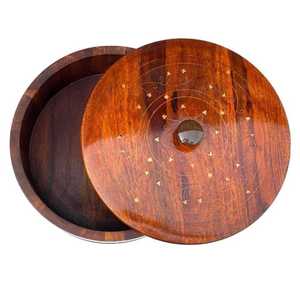 Boîte Chapati ronde en bois avec couvercle Récipient de stockage Roti Casserole en bois Hotpot Ustensiles de cuisine pour manger et servir - Product Image 3