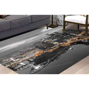 Tapis imprimé panoramique Pittsburgh Pennsylvania Night - Tapis de cuisine lavable en machine, tapis Goblen - Product Image 1