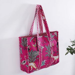 Bolso de compras de algodón estampado hermoso para mujer y hombre, bolso de hombro de algodón, bolsas de viaje de 18x5,5x16 pulgadas - Product Image 2