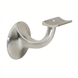 DENI Curved Support Handrail Bracket with 55 mm <b>Wall</b> <b>Plate</b> Diameter Stainless Steel Matt Finish Assistive Device - Product Image 3