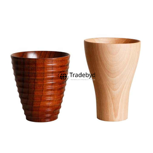 Verres à boire en bois faits à la main pour une décoration intérieure esthétique, écologiques pour une restauration créative, à boire directement par Tradebyd - Product Image 1