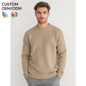 Suéter de Punto Personalizado para Hombre, de Invierno, Manga Larga, Peludo, Geométrico, de Algodón Orgánico, Secado Rápido, Transpirable, Suministro OEM ODM - Product Image 1