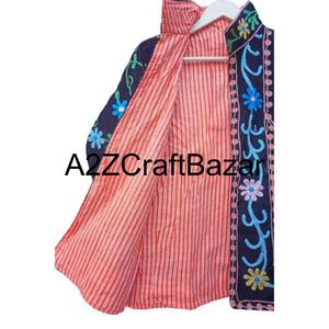 Chaqueta Bomber Floral Vintage Bordada a Mano con Forro de Algodón de Tela Tejida, Diseño Ecológico y Reversible para Mujer - Product Image 5