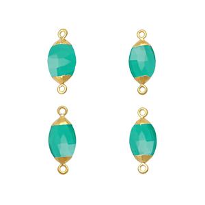 ขั้วต่อทองแดงชุบทอง8X14มม. สำหรับทำเครื่องประดับอัญมณีสีเขียว - Product Image 3