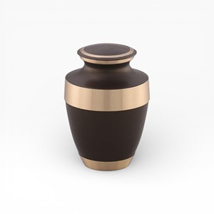 Urne funéraire en gris anthracite mat avec bande décorative florale argentée pour un mémorial contemporain - Product Image 3