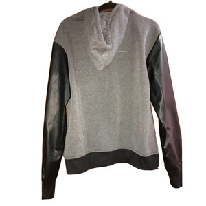 Vente en gros OEM Custom Made Sweatshirts à capuche pour hommes Vestes à capuche avec manches en cuir Bank Plain Winter Fall Hood - Product Image 5