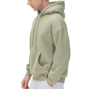 Sudadera con capucha para hombre Trending Heavyweight Basics 100% algodón y mangas cálidas mezcladas Patrón sólido para invierno - Product Image 3
