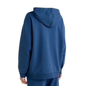 Sweat-shirt pour femme à capuche, 100% coton molletonné respirant, couleur unie, design personnalisé, logo frontal, épaules tombantes, décontracté, hiver - Product Image 2