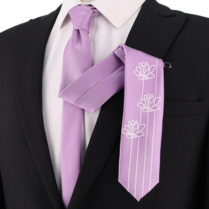 Corbatas Promocionales de Poliéster Estilo Casual al por Mayor, <span class=keywords><strong>Corbata</strong></span> Hecha a Mano con Diseño de Flores Tejidas en Jacquard - Product Image 3