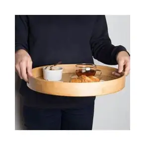 Special wooden trays round Flat and durable wood the wooden tray is your top notch organizer keeping your overall surface clean