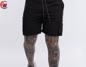 Pantalones cortos deportivos de gimnasio para hombre 100% de algodón, bañador ecológico de Color sólido personalizado con decoración de encaje antiarrugas - Product Image 6