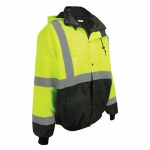 Nueva llegada HV alta visibilidad negro Interior invierno bombardero chaqueta reflectante seguridad poliéster OEM servicio uniformes secado rápido - Product Image 4