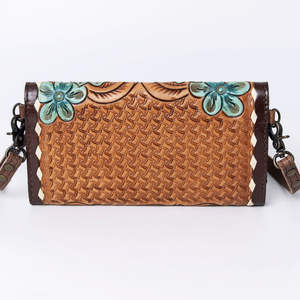 Sac fourre-tout en cuir véritable de grande capacité pour femmes, style bohème vintage, motif floral d'automne, franges personnalisées - Product Image 4