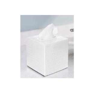 Caja de pañuelos metálica martillada a mano blanca clásica al por mayor elegante soporte de caja de pañuelos de cocina para hogar y restaurante - Product Image 1