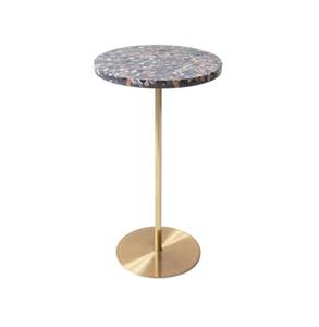 La última mesa auxiliar redonda de metal moderna de alta calidad más vendida con acabado antiguo y tapa de mármol a los mejores precios - Product Image 4