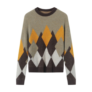 Haute qualité hommes Argyle pull taux de gros décontracté vêtements d'hiver tissu chaud respirant Argyle pull avec en poids léger - Product Image 1