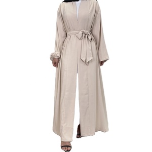 2023 dubaï Ramadan vêtements islamiques pour femmes solide Satin doublé Khimar Robe Jilbab Hijab Abaya caftan Robe - Product Image 1