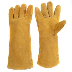Men Cow Split Industrial Construction Heat Resistant Safety Work <b>Gloves</b> Cowhide Leather Welding <b>Gloves</b> - Product Image 1