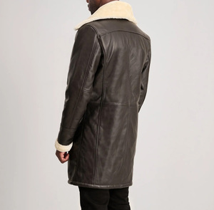 Fabrication professionnelle, veste en cuir pour homme de qualité supérieure, col montant classique, imperméable, respirante, saison hivernale, personnalisable - Product Image 4