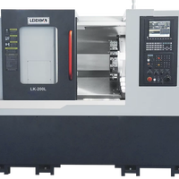 Tour CNC à banc incliné LK-200L avec système de refroidissement haute pression, structure rigide prête à l'emploi pour raccords hydrauliques et barres de 52 mm