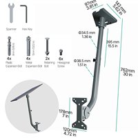Support mural et de toit réglable Starlink Gen 3 V4 pour antenne standard avec options de poteaux multiples